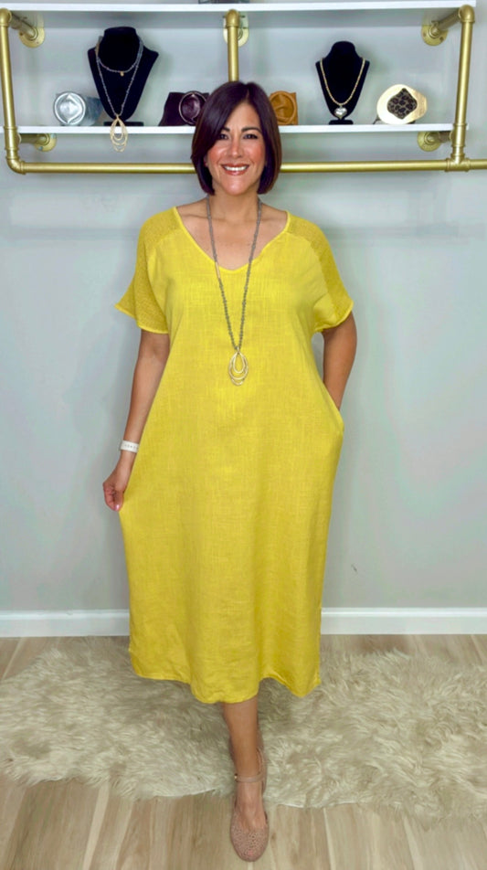 Italian Mesh Sleeves Dress