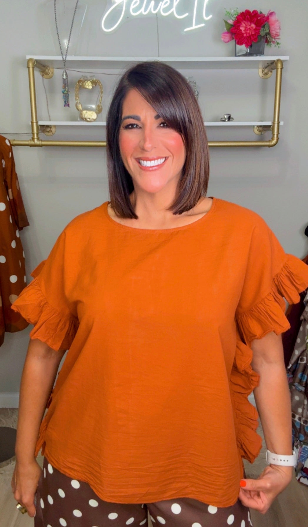 Italian Ruffle Sleeves Blouse
