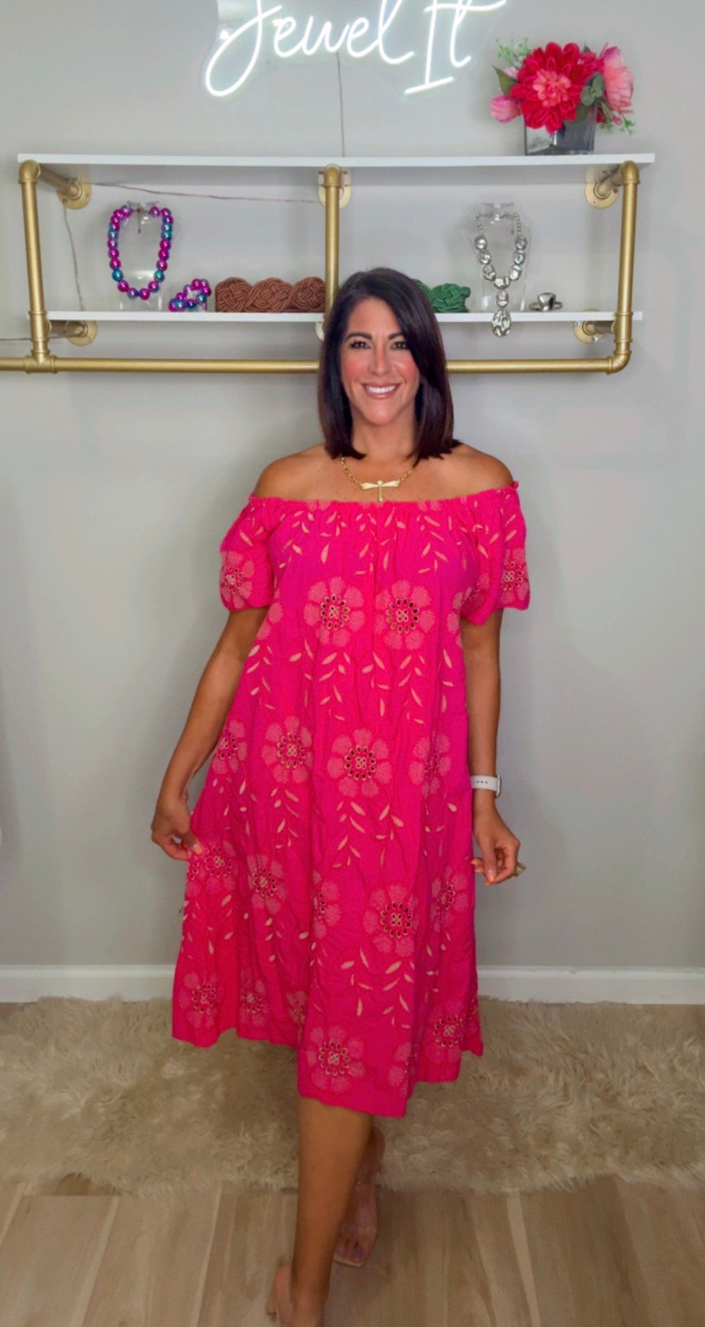 Italian Embroidered/Eyelet Midi