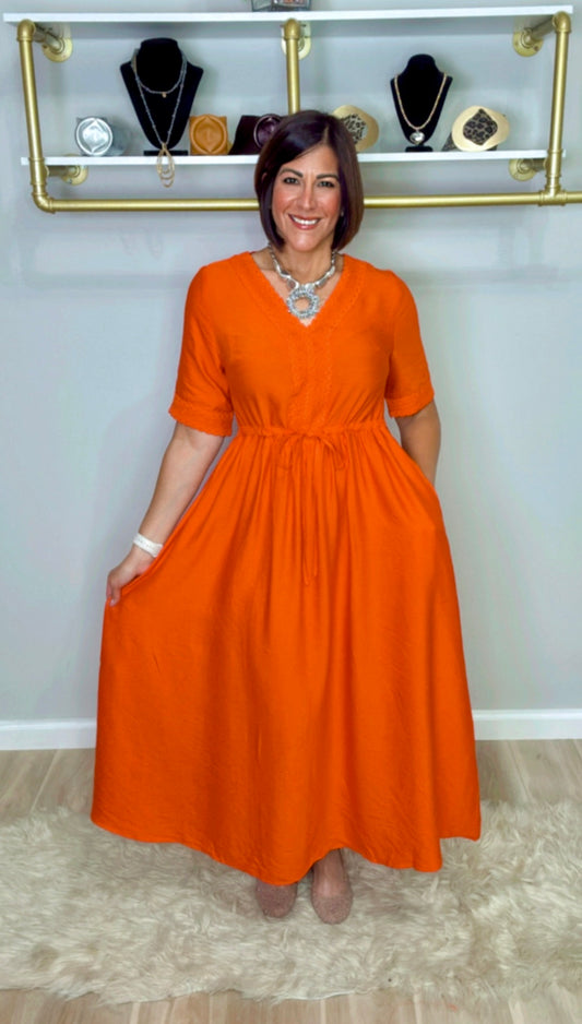 Italian Neck Lace Detail Dress
