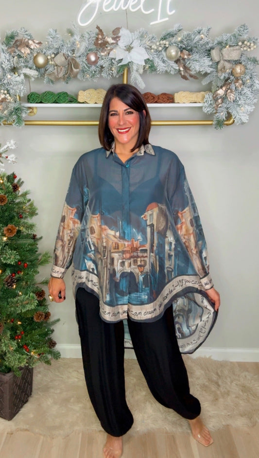 Italian Tencel Stamped Tunic