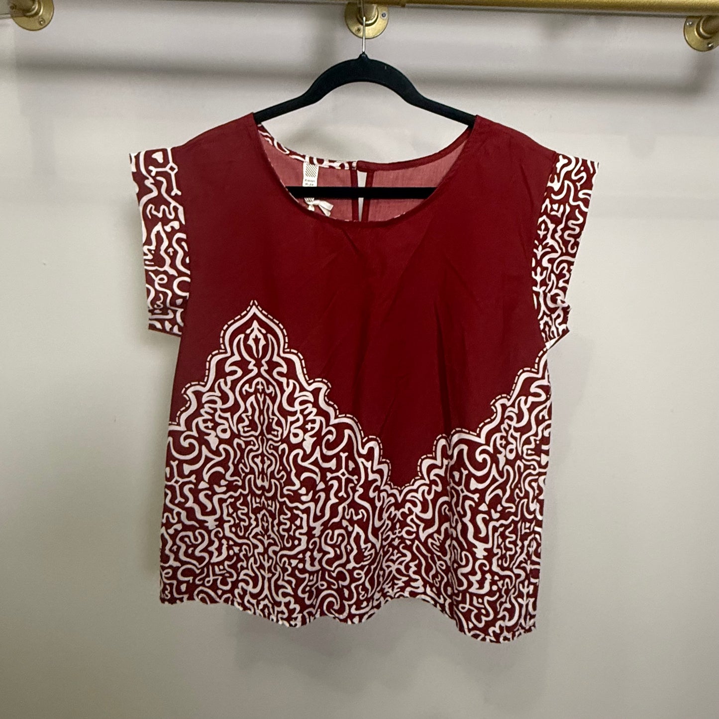 Italian Cotton Stamped Blouse.