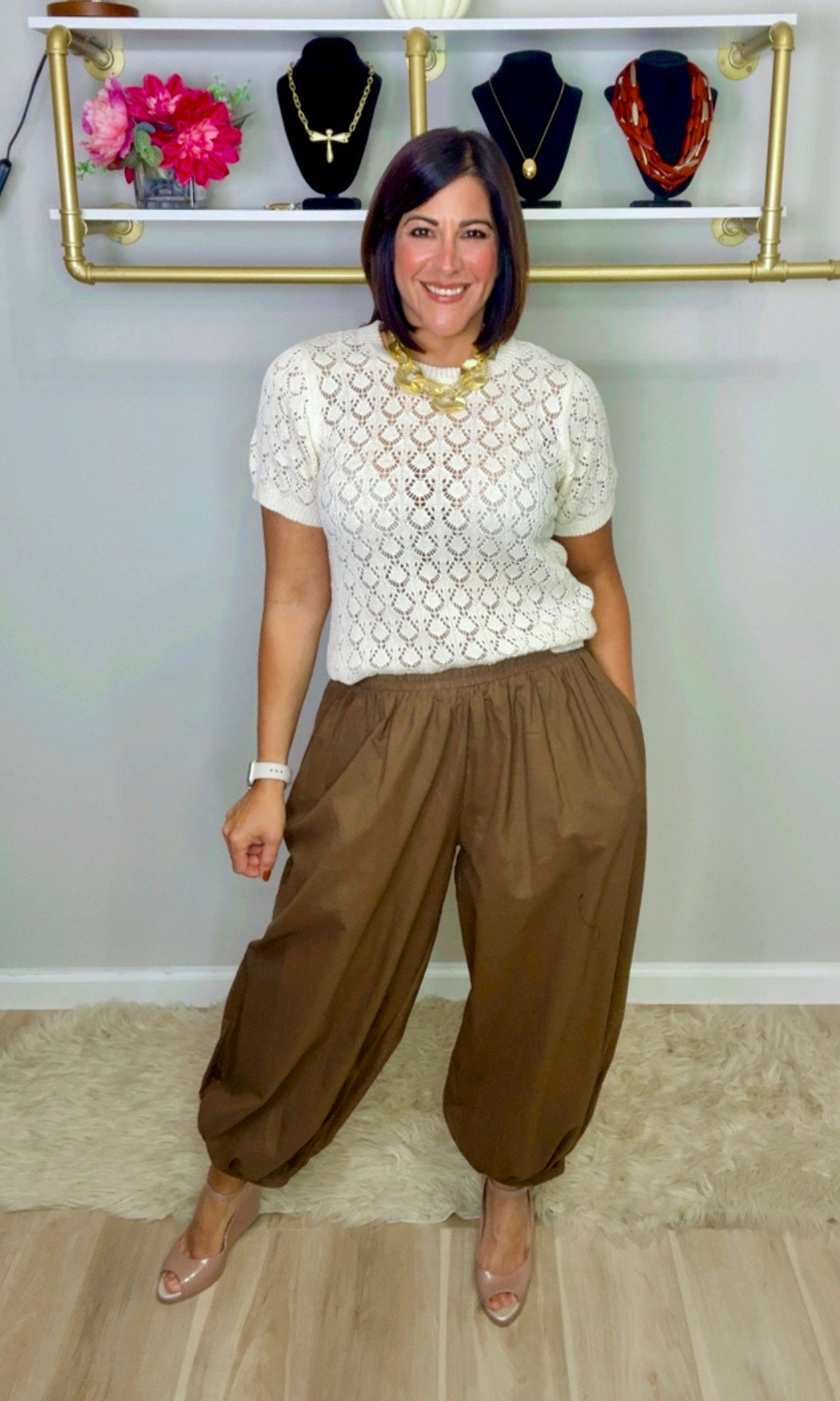 Italian Aladdin Linen Pants