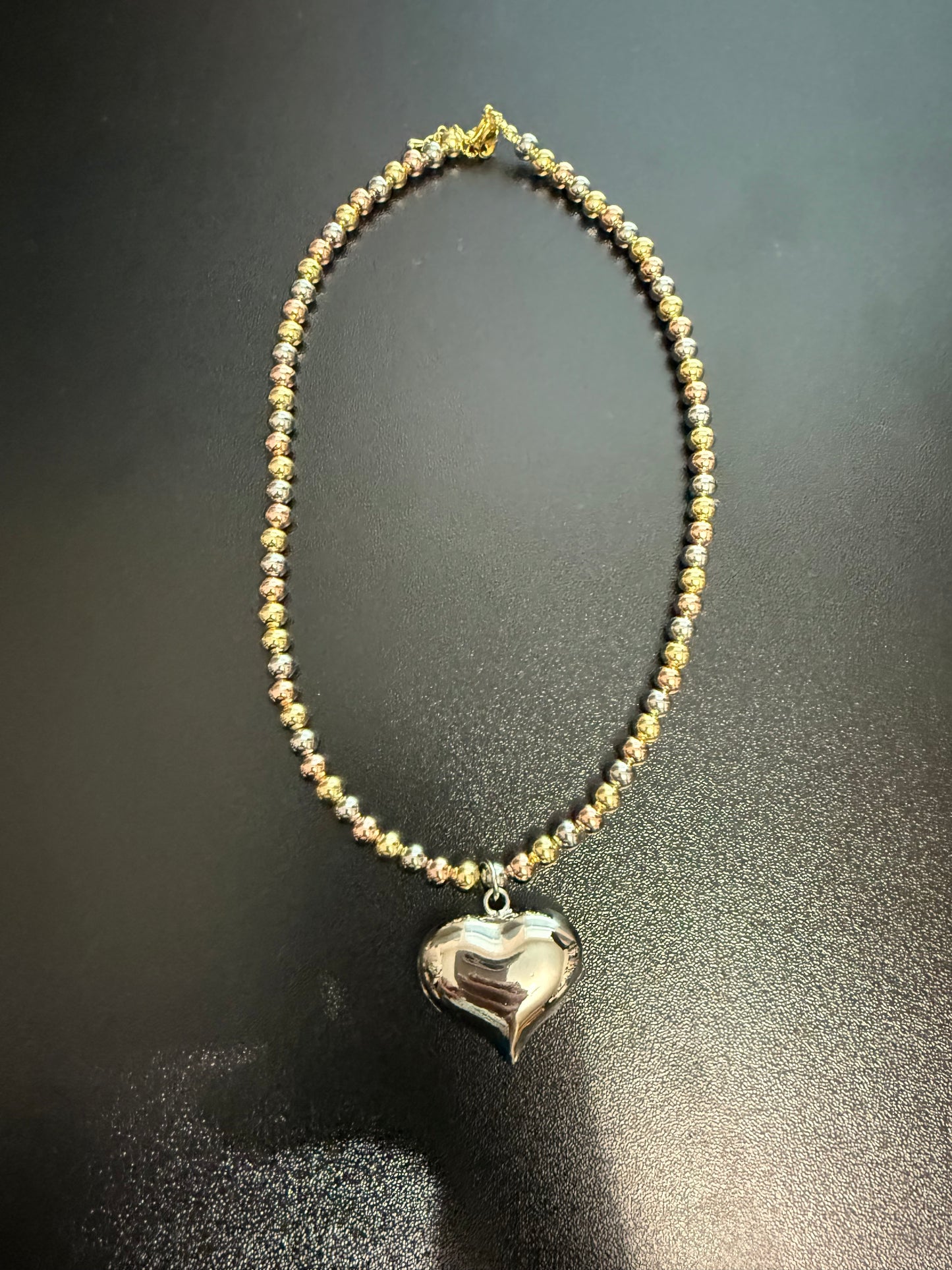 Three Tone Heart Necklace