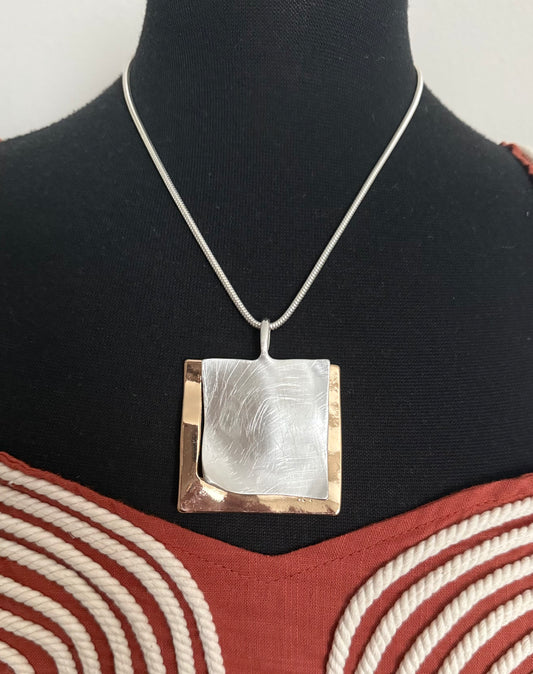 Stainless steel two tone necklace