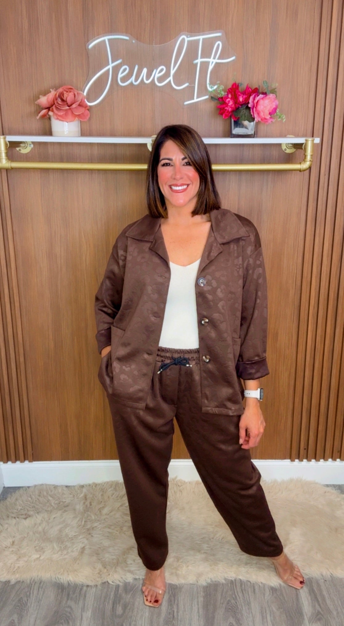 Italian Animal Print Pant Set