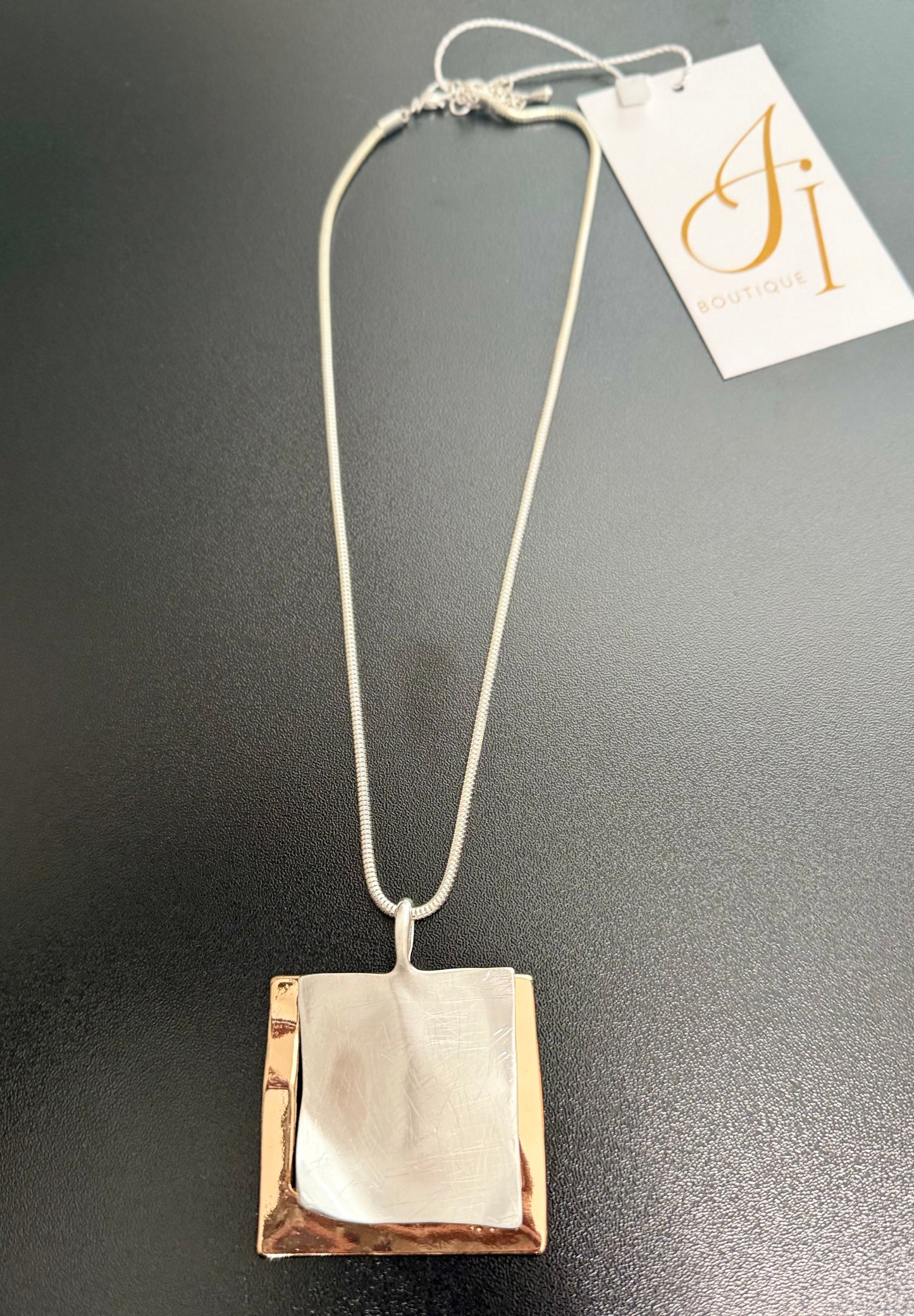 Stainless steel two tone necklace