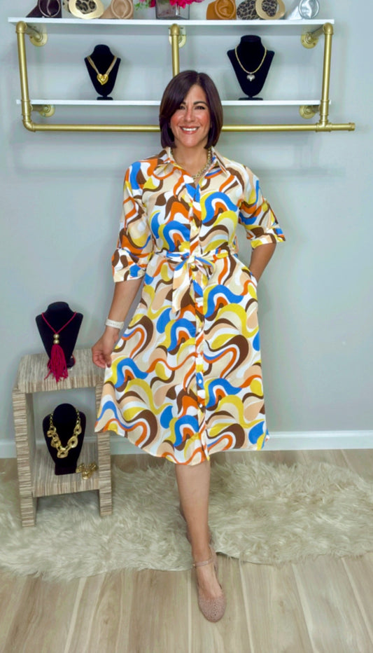 Italian Swirl Stamped Dress