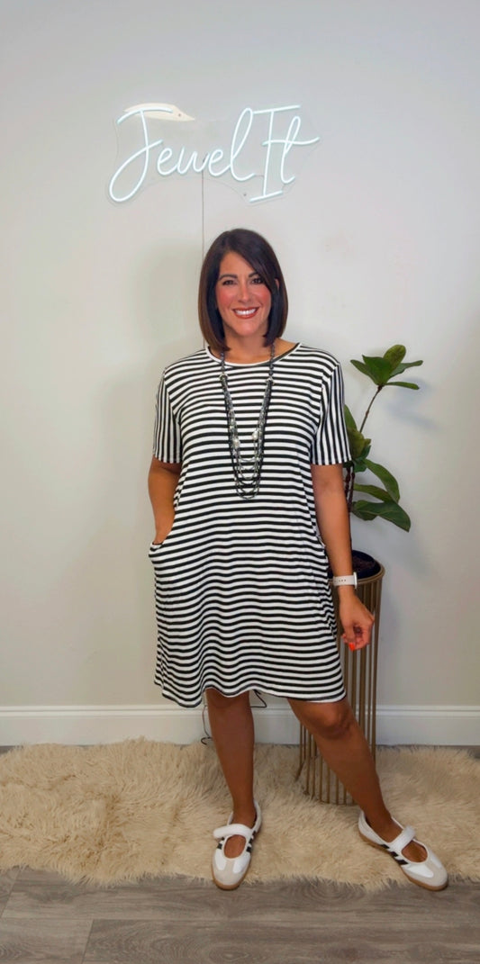 Italian Stripes Short Dress