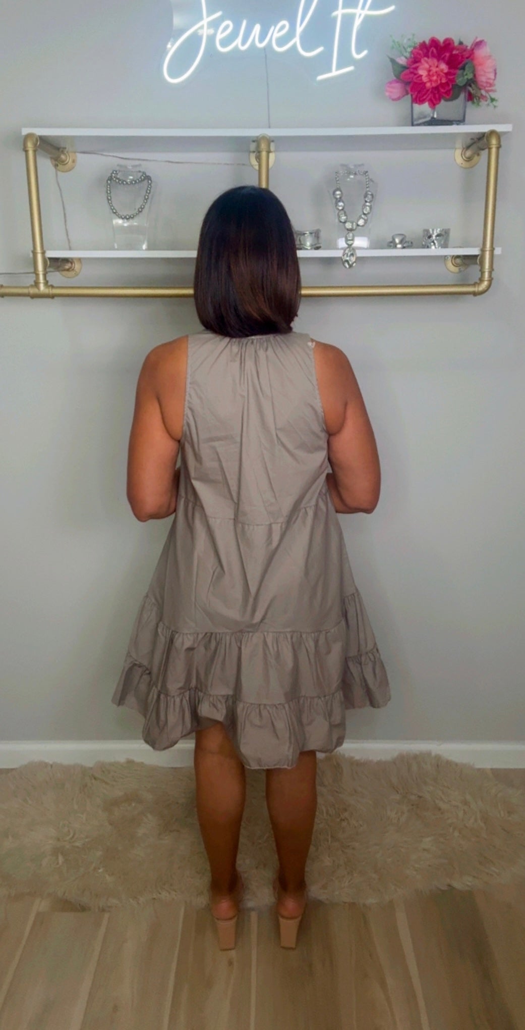 Italian Cotton Flowy Short Dress