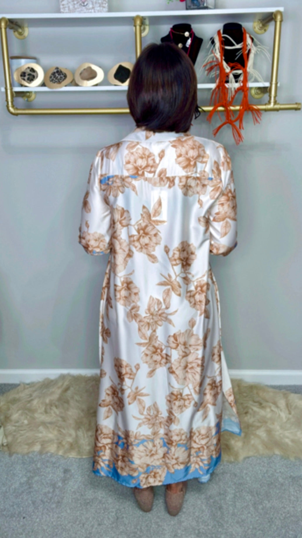 Italian Two Color Flower Dress