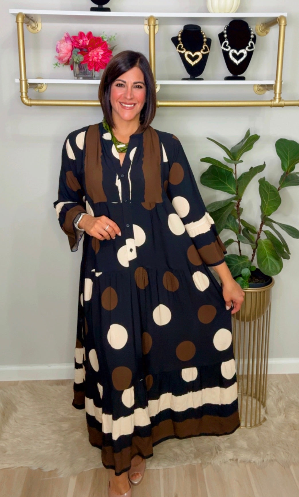 Italian Polka Dots Viscose Dress