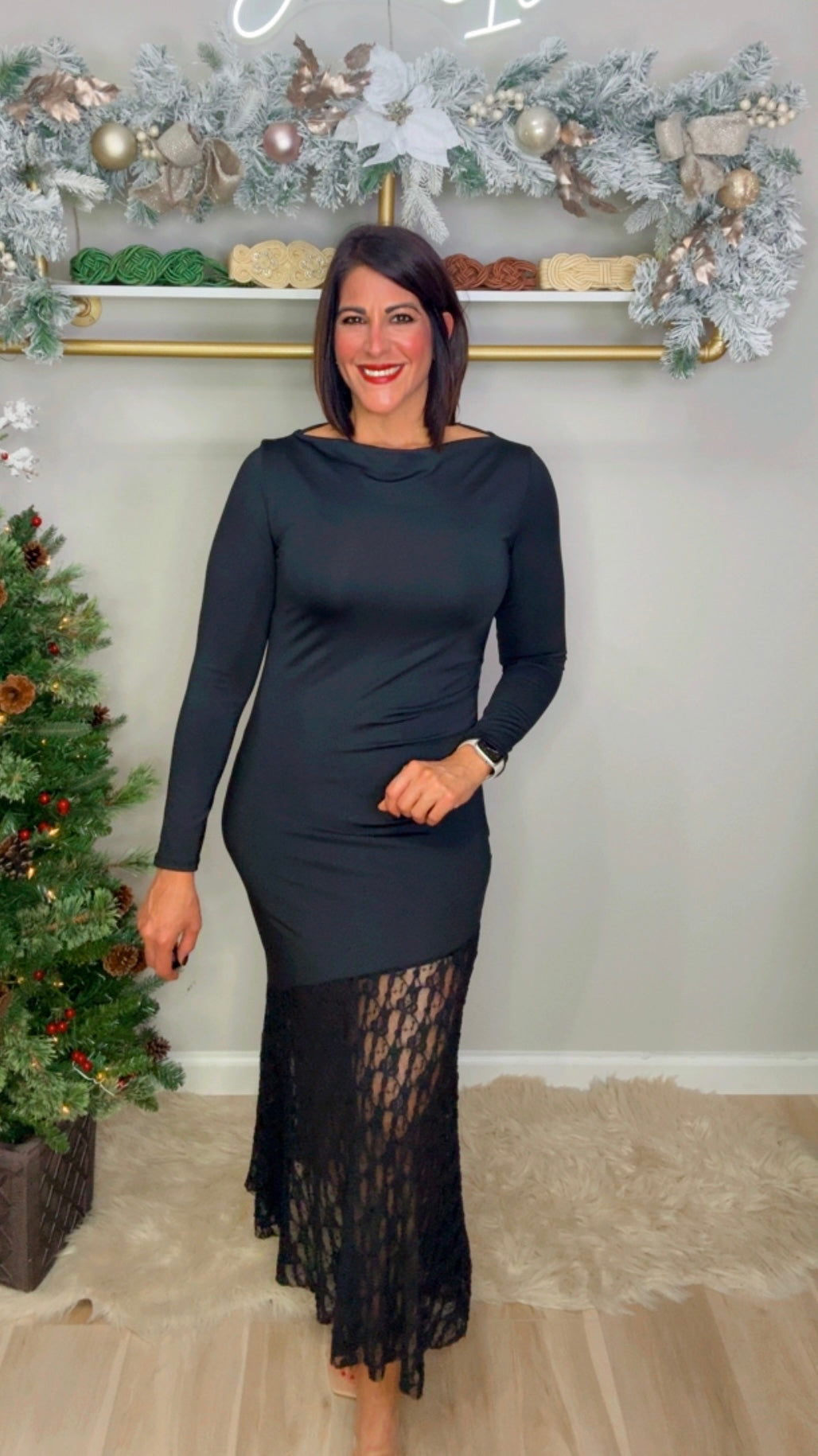 Italian Asymmetric Lace Dress