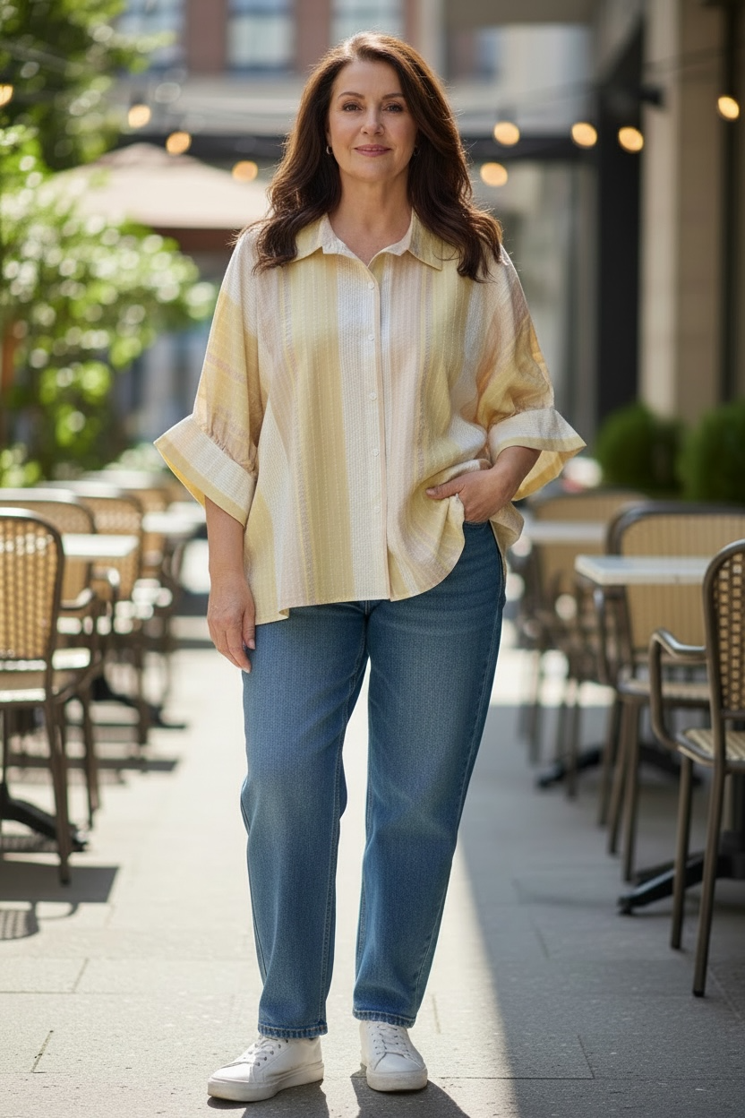 Italian Oversized Stripes Tunic