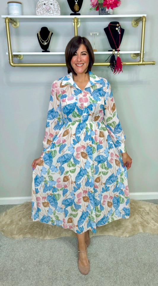 Italian Floral Stamped Dress