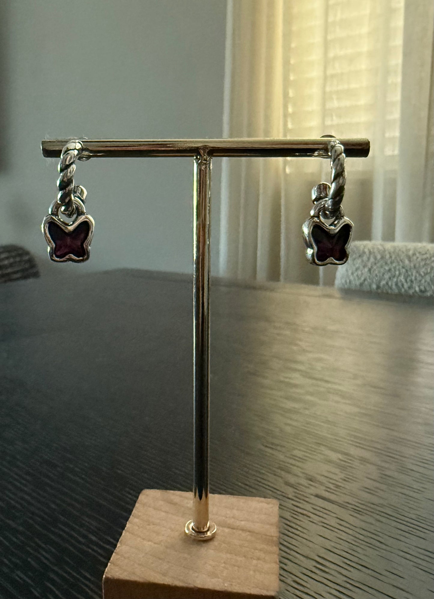 La Mala y La Fea Butterfly Earrings (amethyst Swarovski )