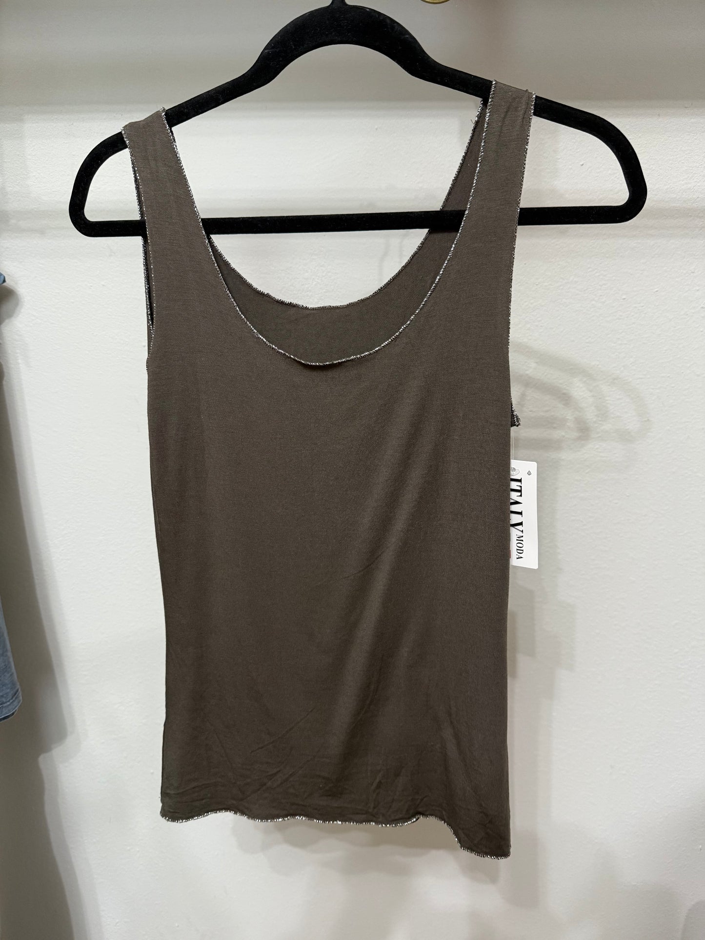 Italian Silver Trim Tank Top