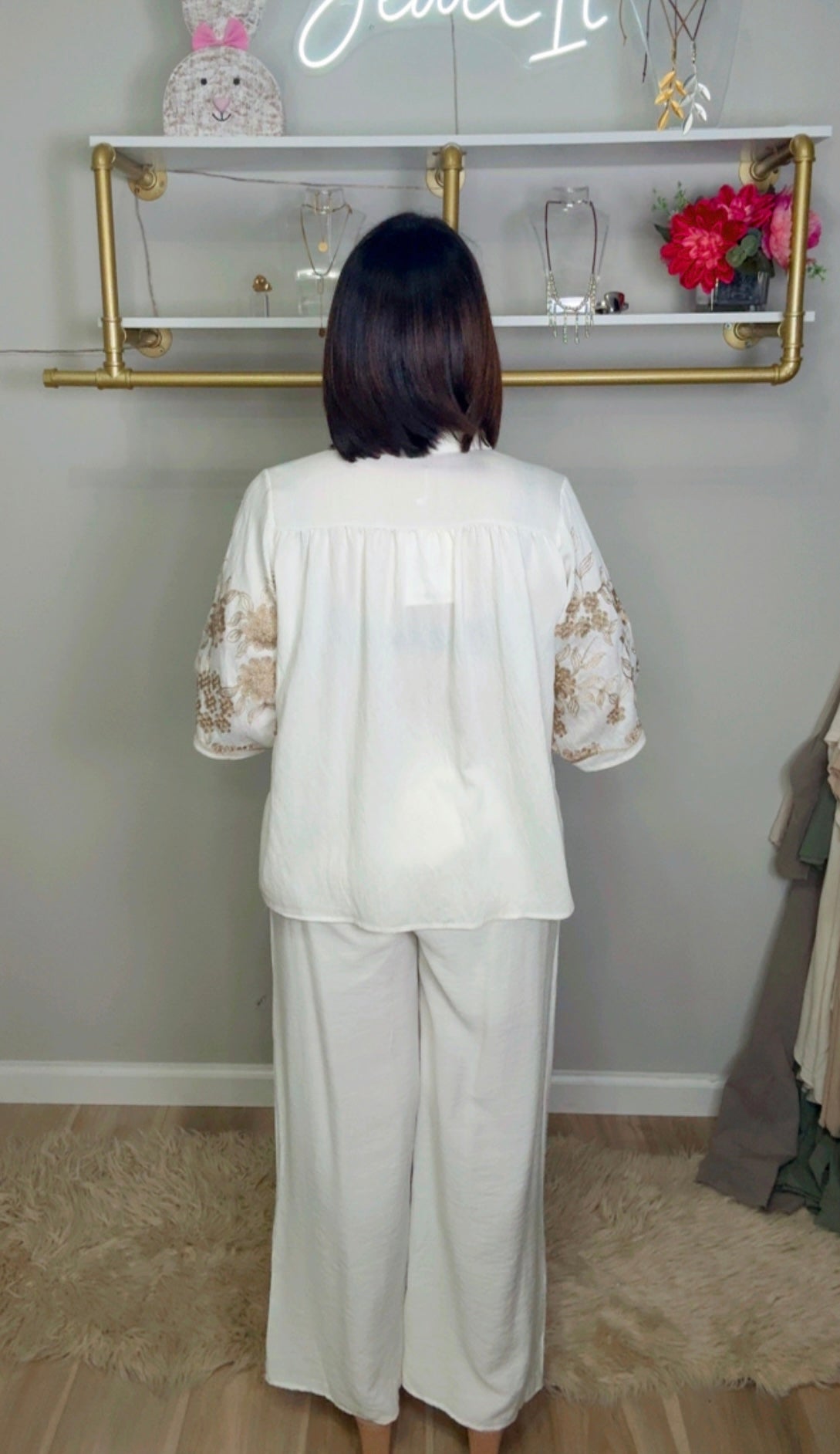 Italian Embroidered Pant Set