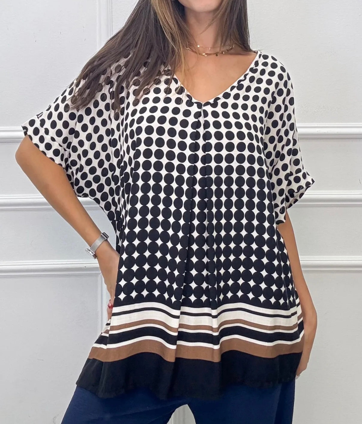 Italian Polka Dots Stamped blouse