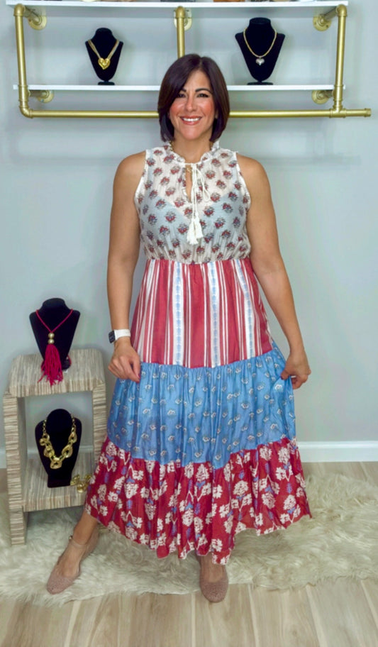 Italian Pattern Block Dress