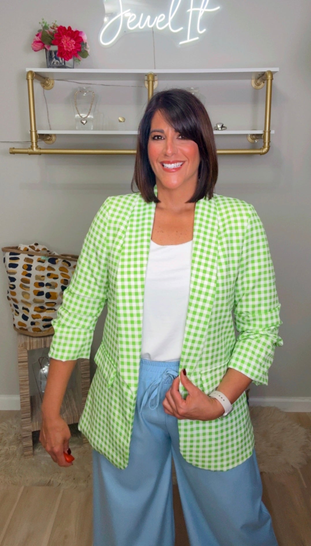 Italian Gingham Blazer