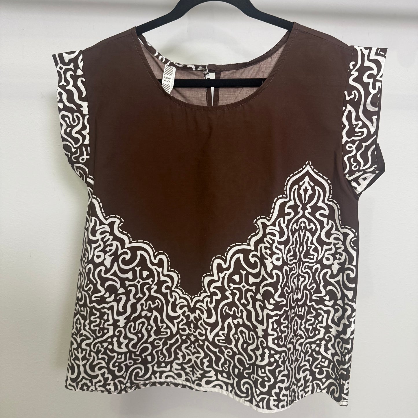 Italian Cotton Stamped Blouse.