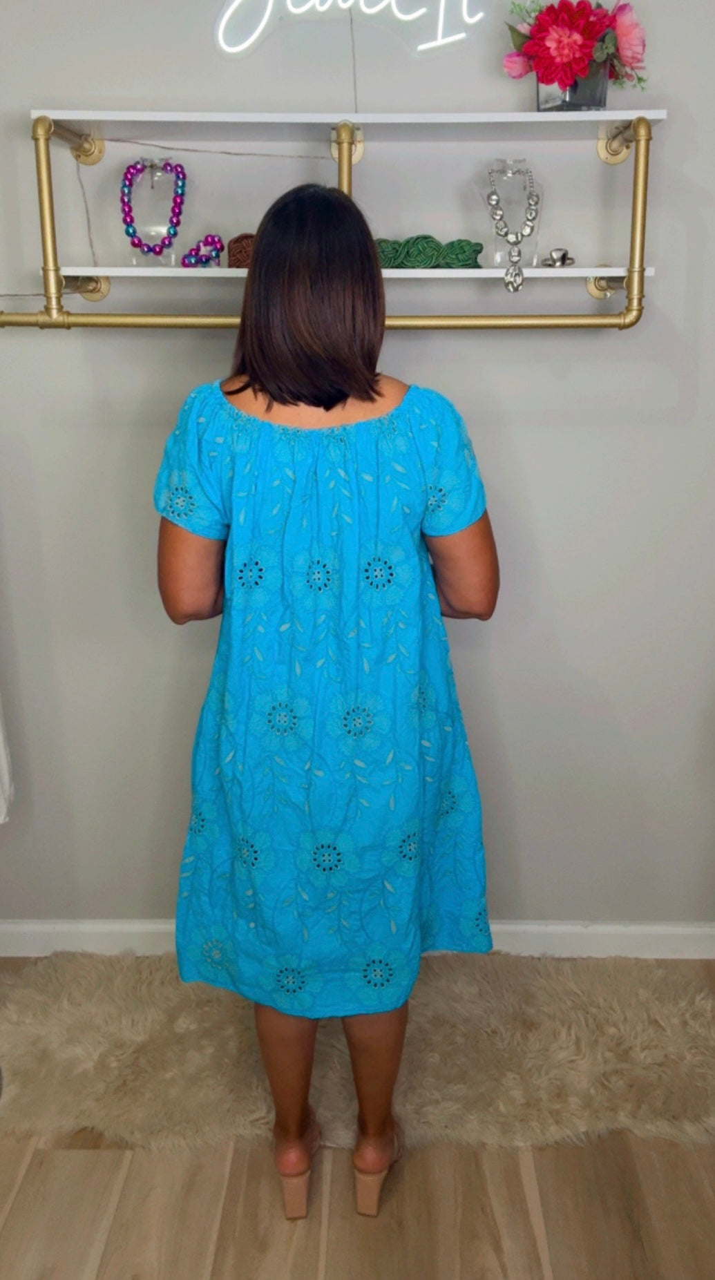 Italian Embroidered/Eyelet Midi