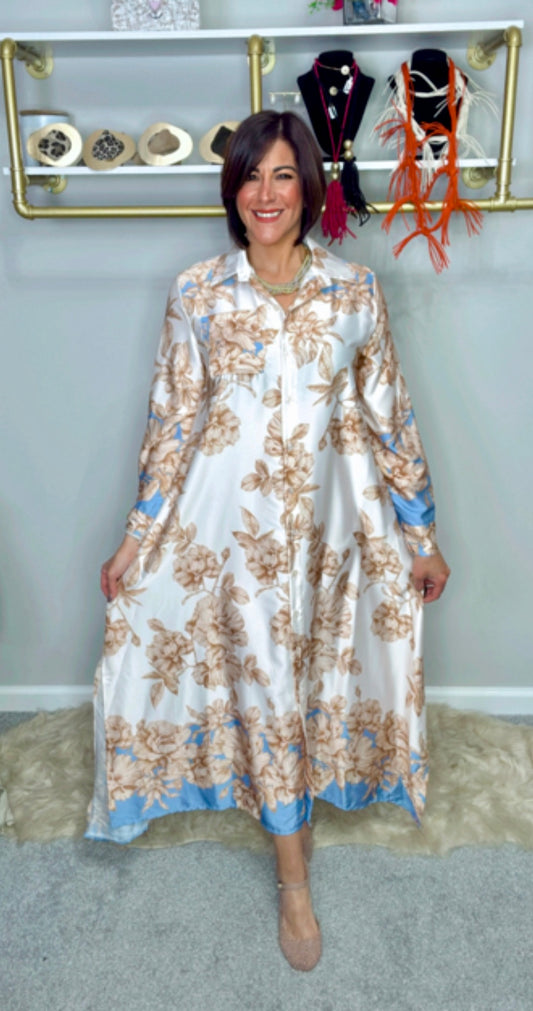 Italian Two Color Flower Dress