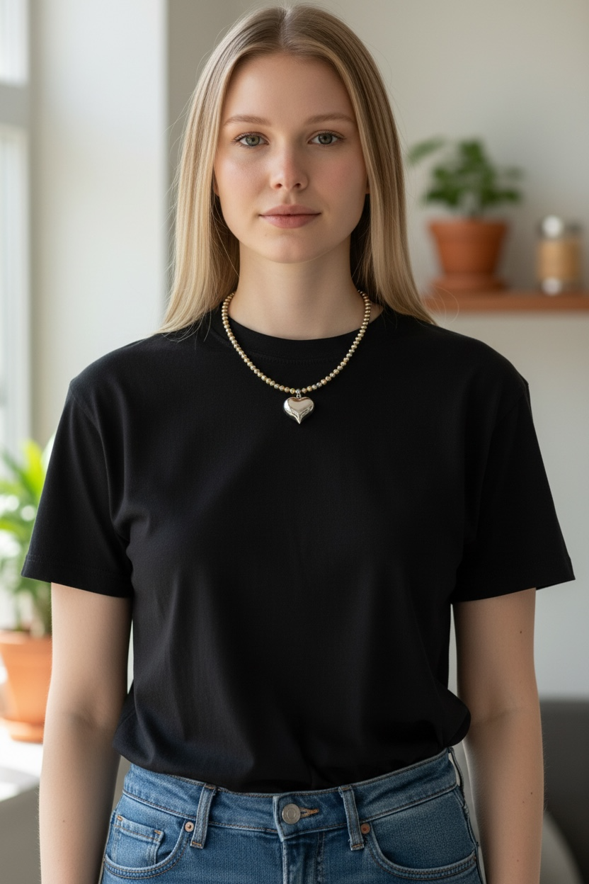 Three Tone Heart Necklace