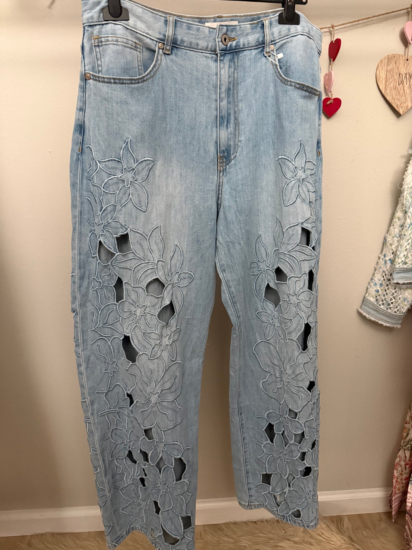 Italian Flower Barrel Jean