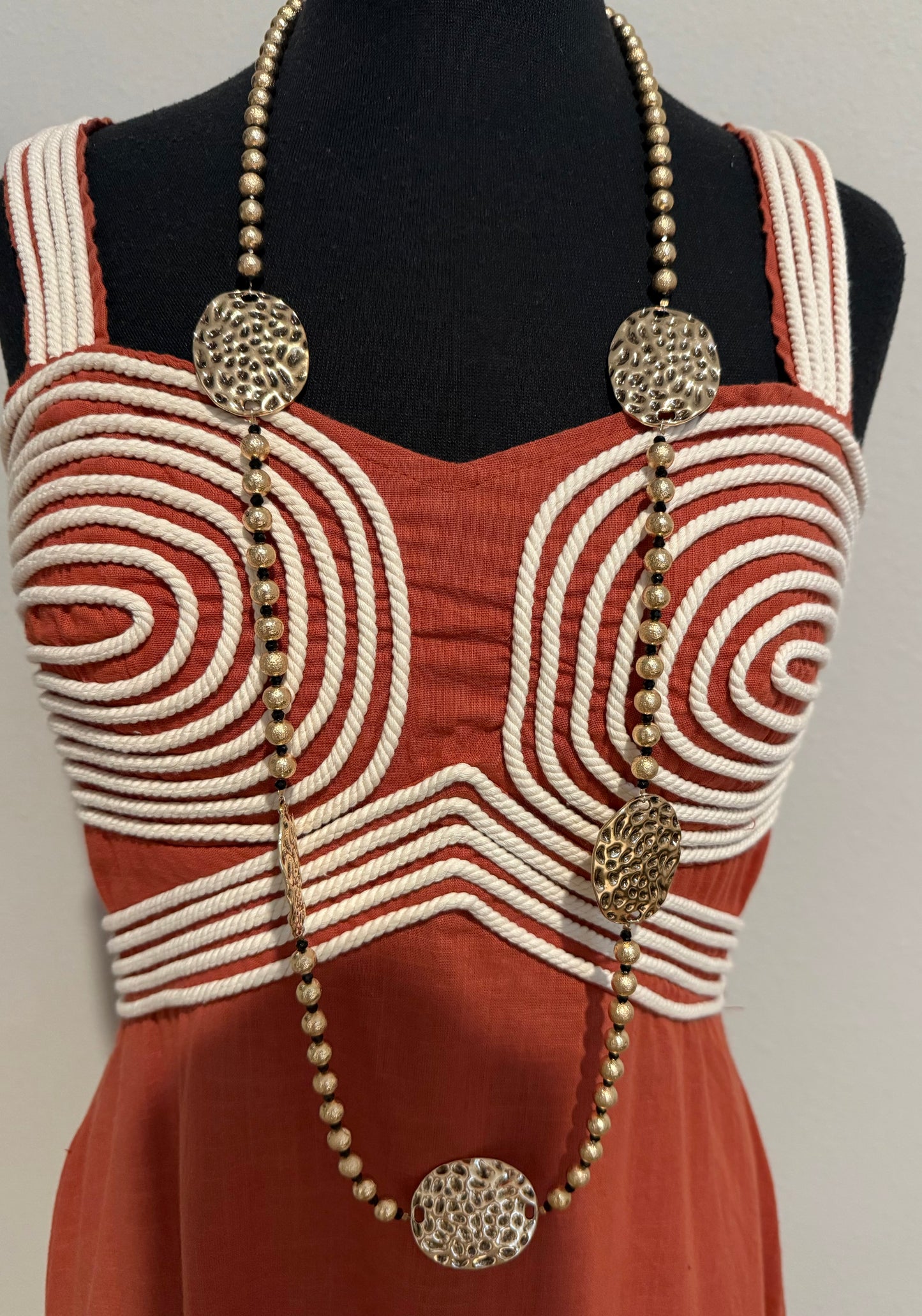 Distressed Long Necklace