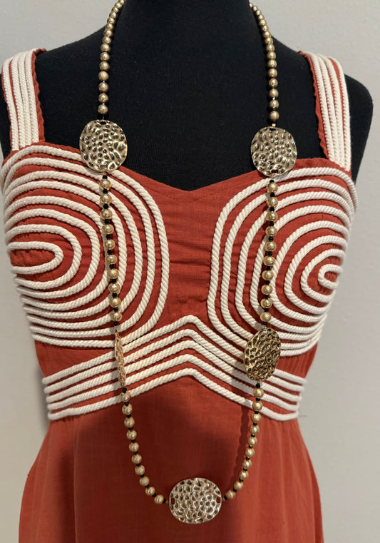 Distressed Long Necklace