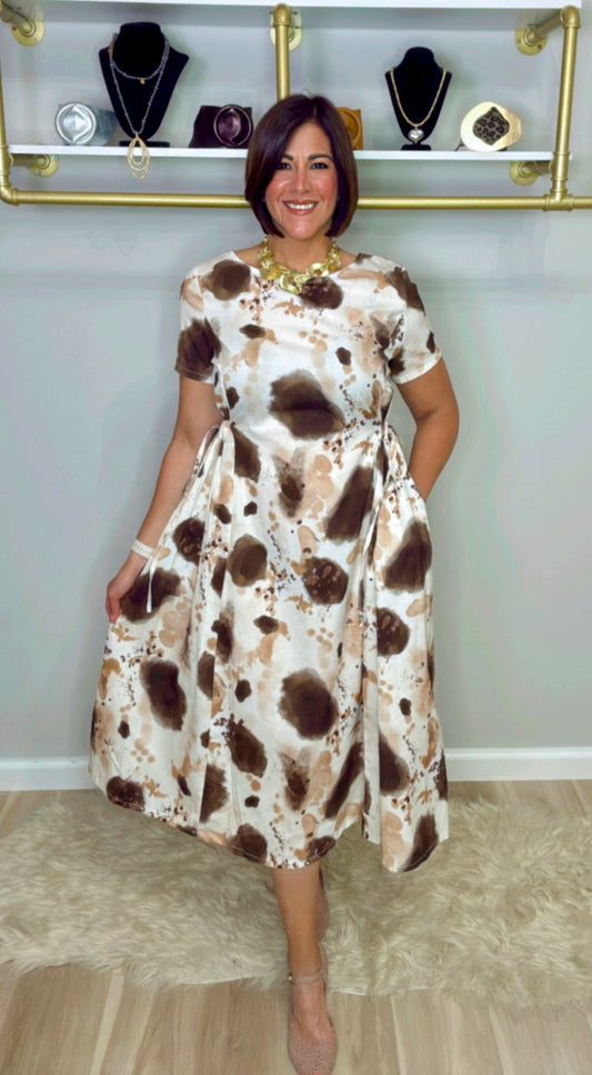 Italian Stamped Adjustable Waist Dress