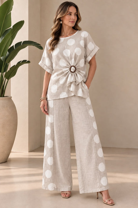 Italian Linen Side Knot Pant Set