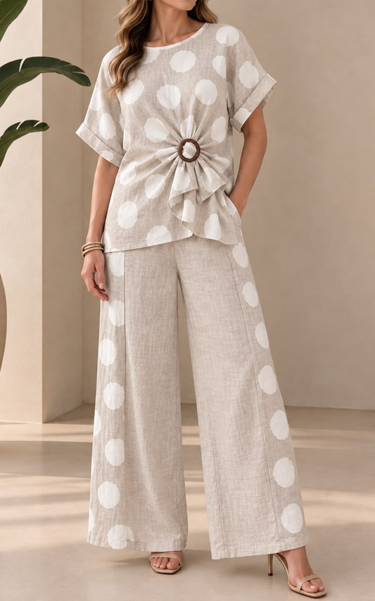 Italian Linen Side Knot Pant Set