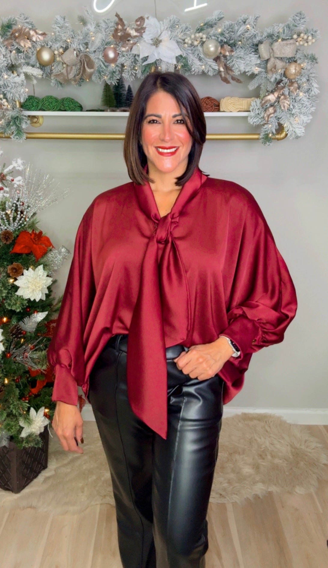 Italian Oversized Satén Tunic