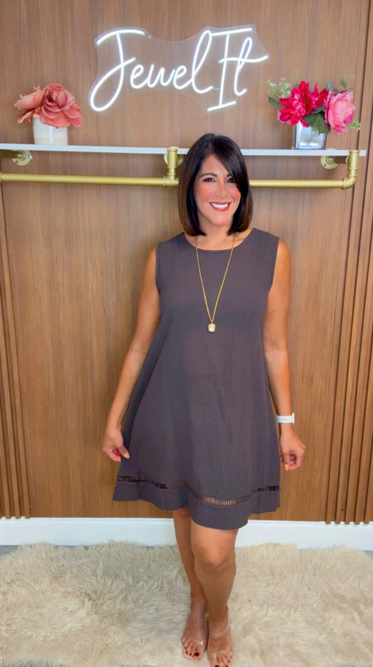 Italian Linen Blend Short Dress