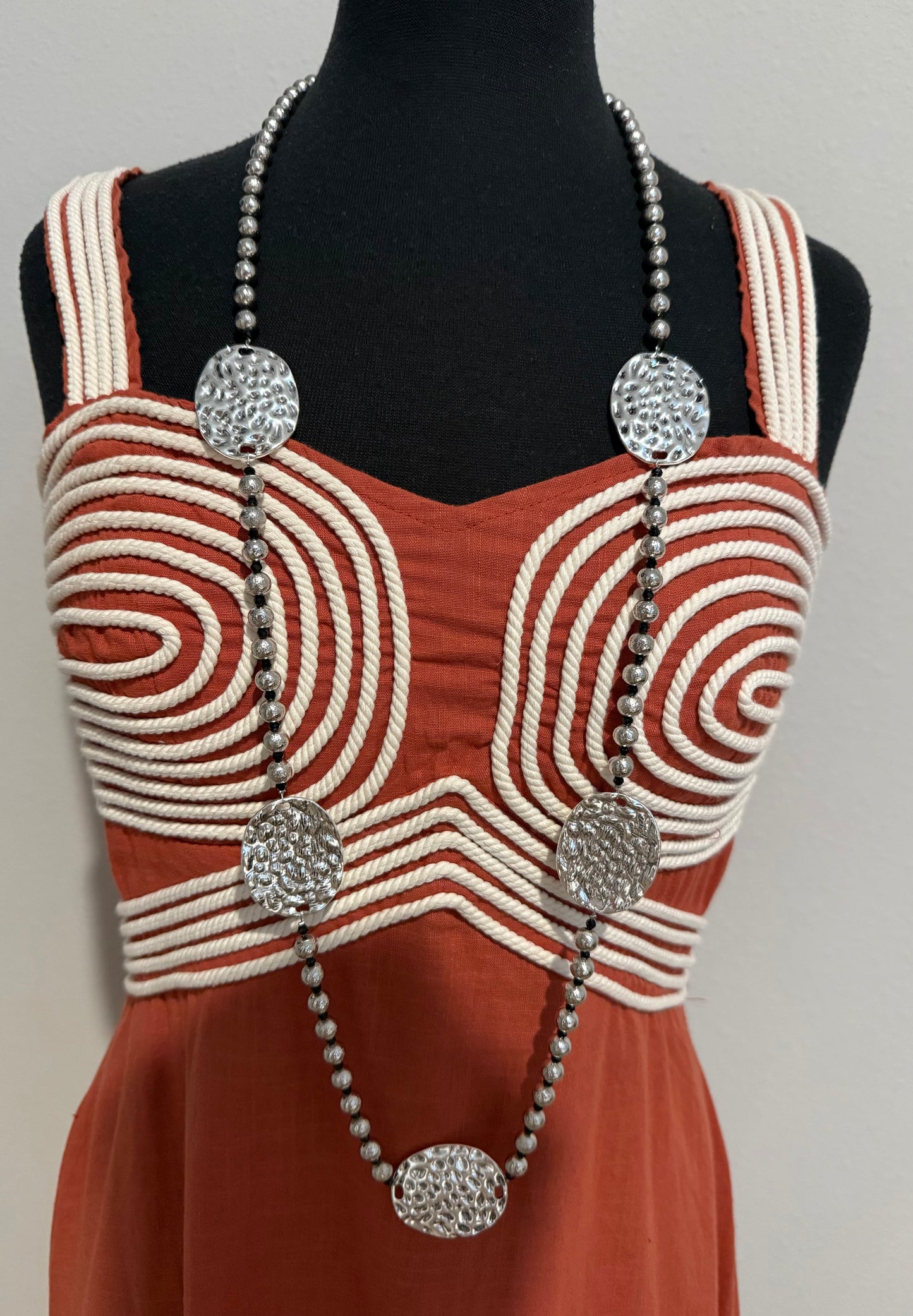 Distressed Long Necklace