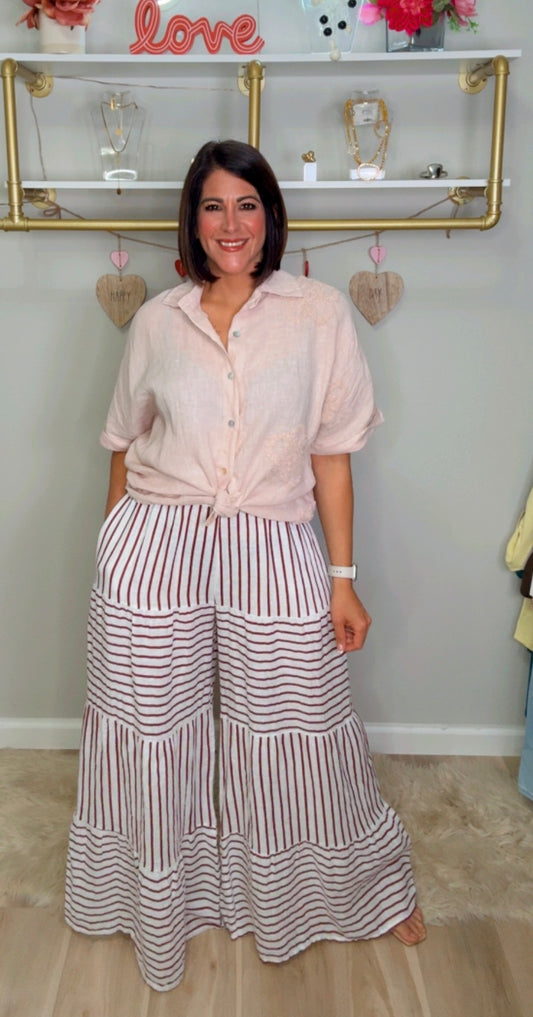 Italian Stripes Linen Trousers