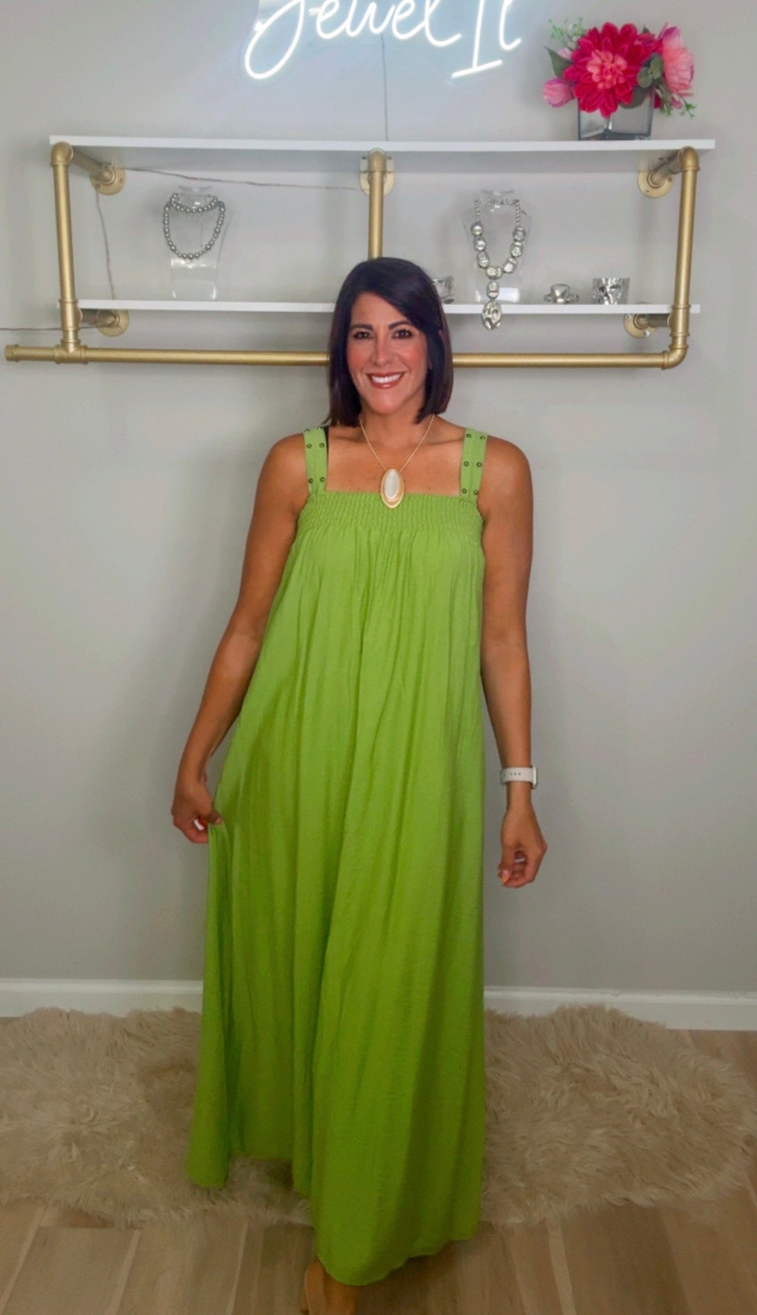 Italian Studs Sleeves Maxi