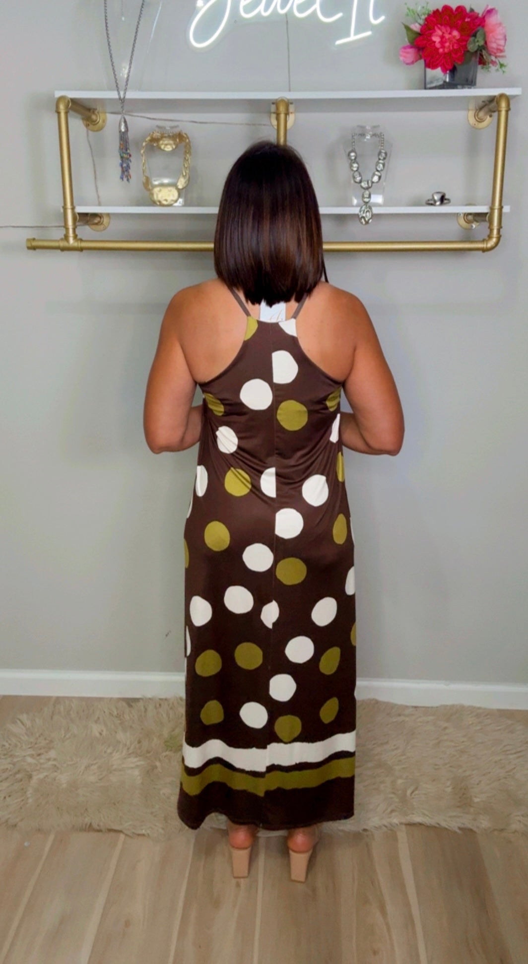 Italian Polka Dots Stretchy Maxi