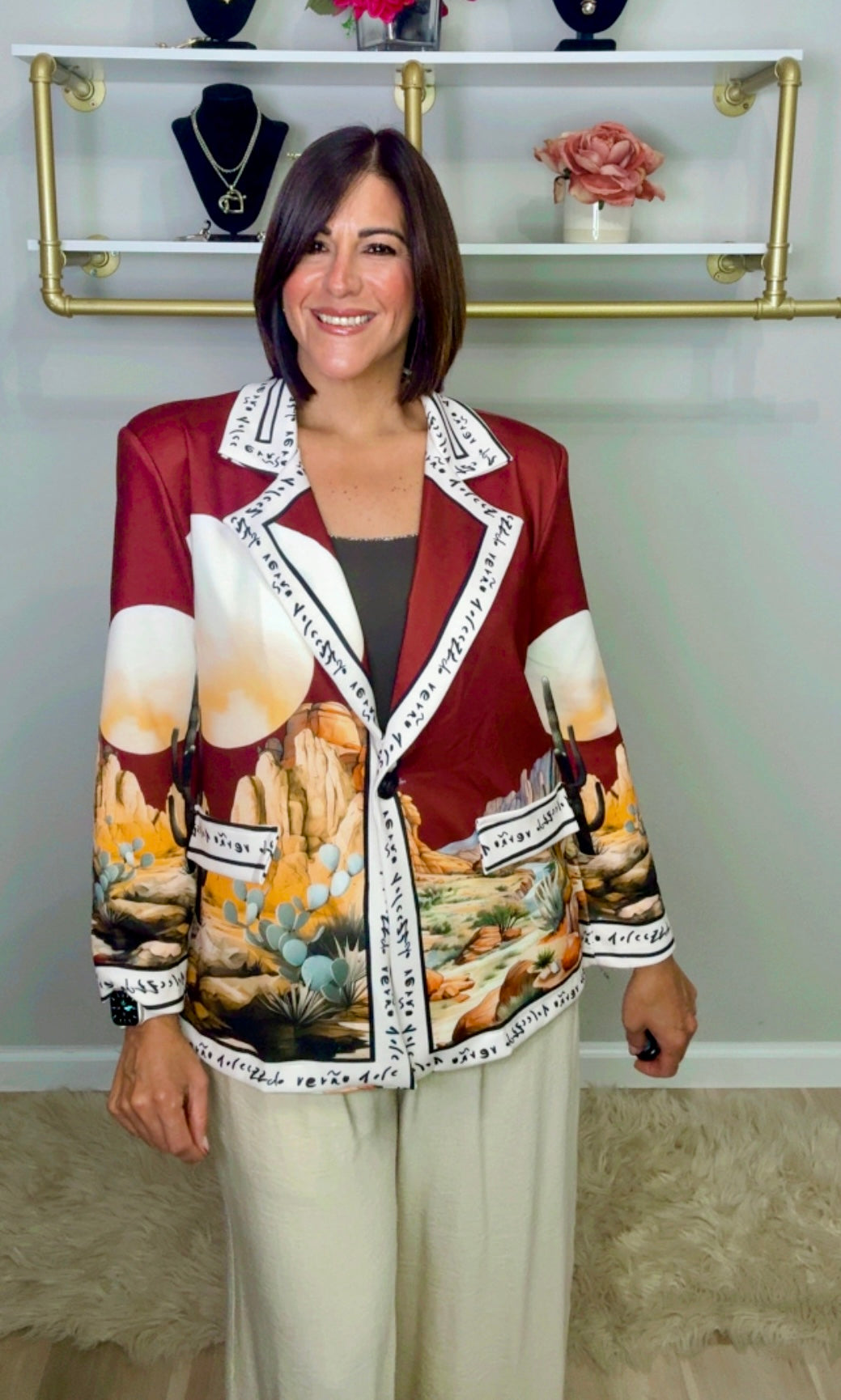 Italian City Stamped Blazer