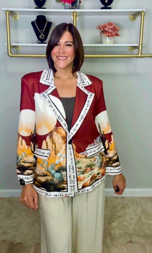 Italian City Stamped Blazer