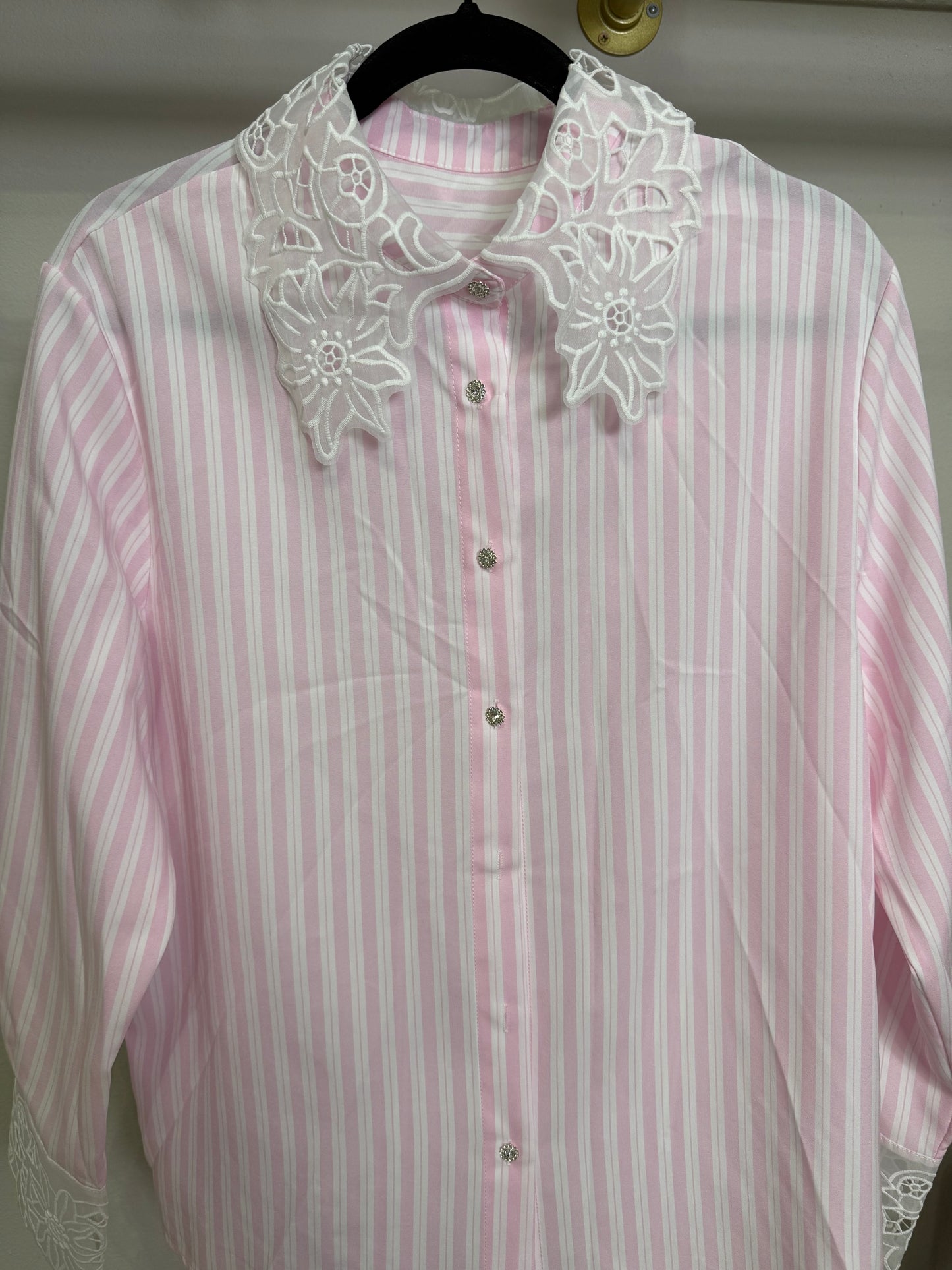 Italian Lace Neck Blouse