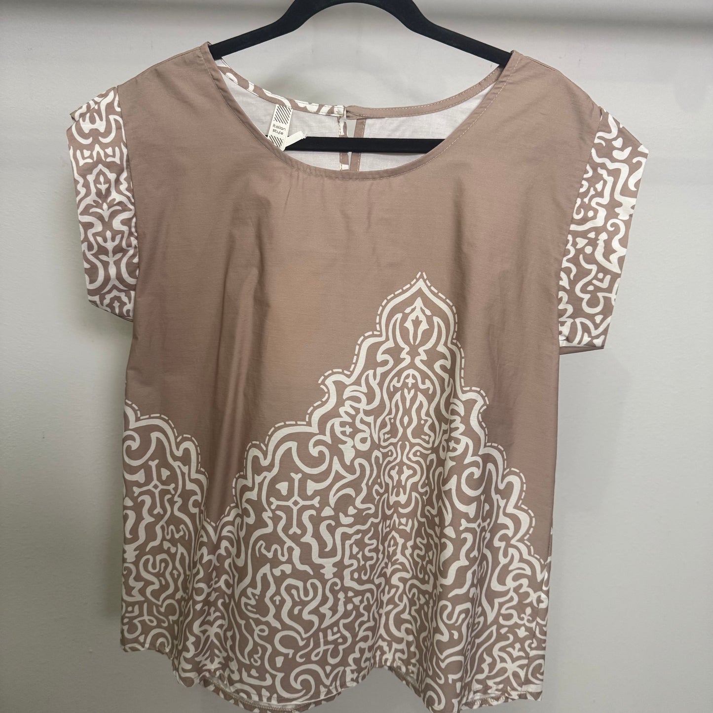 Italian Cotton Stamped Blouse.