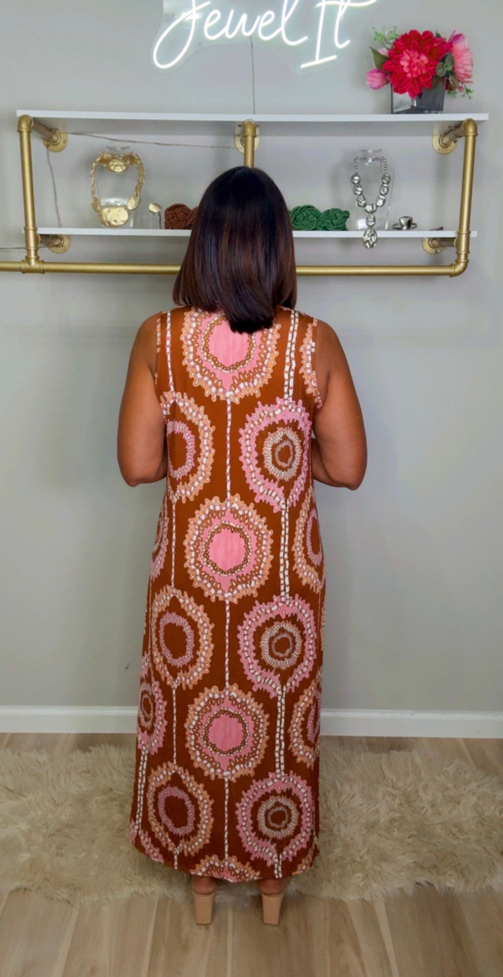 Italian Stamped Stretchy Dress