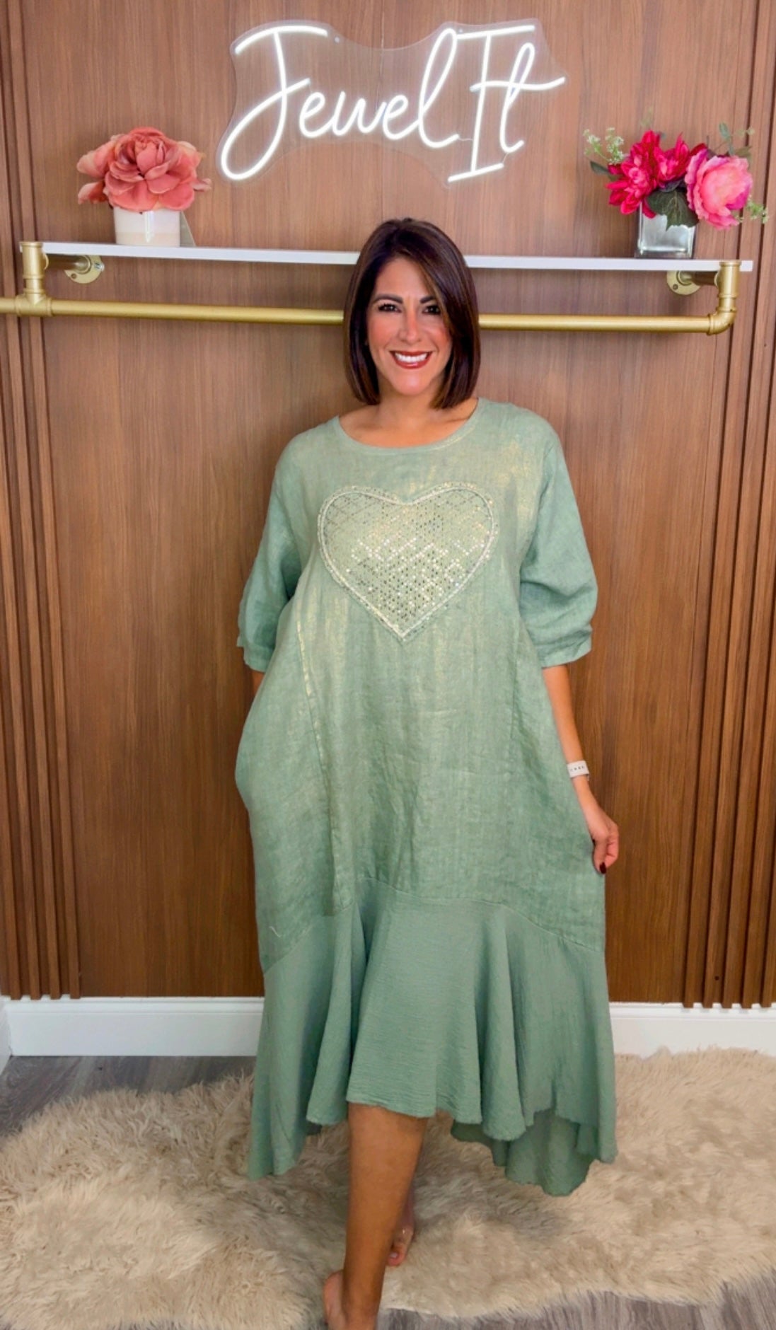 Italian Heart Ruffle Dress