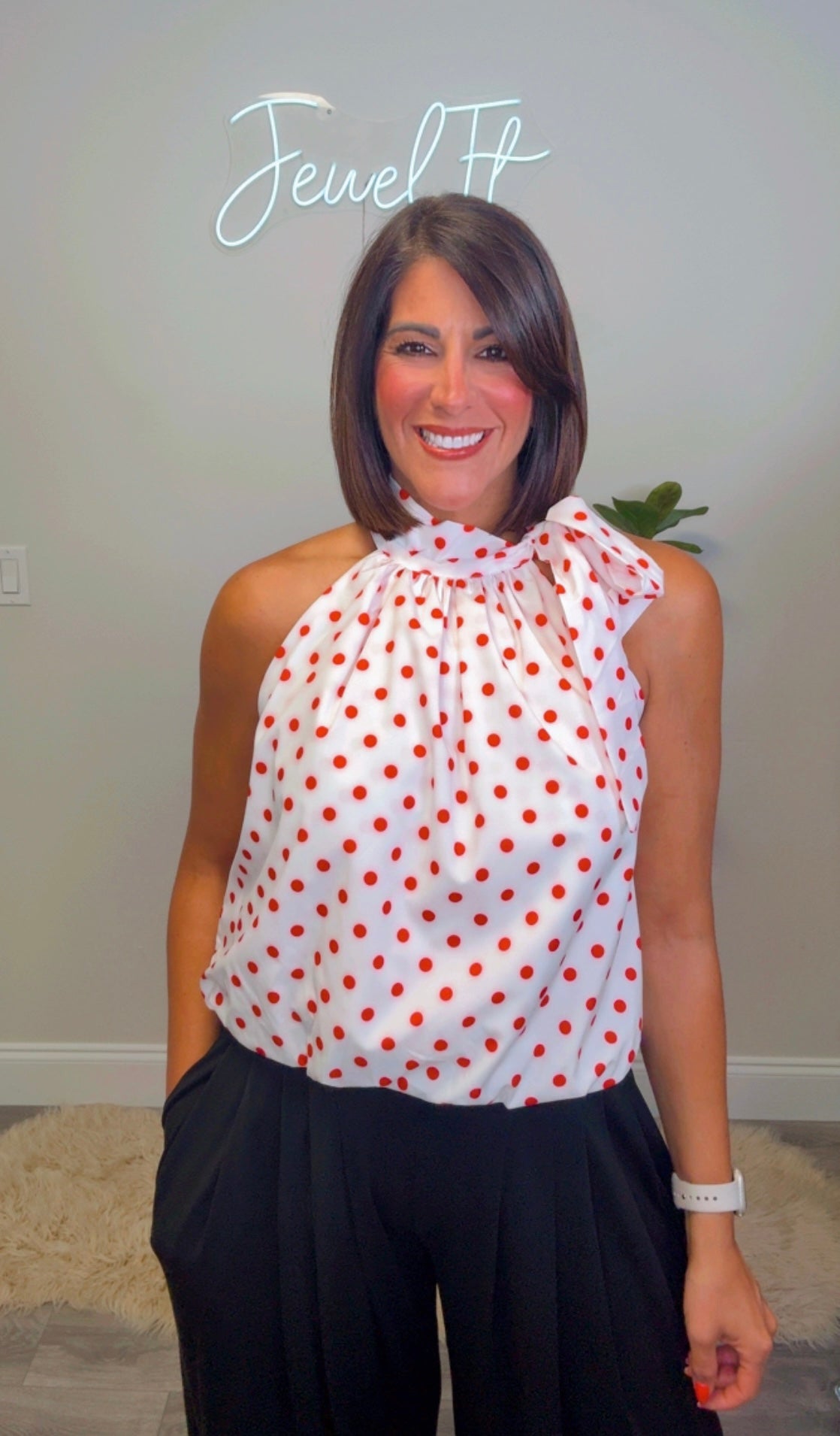 Italian Polka Dots Halter Blouse