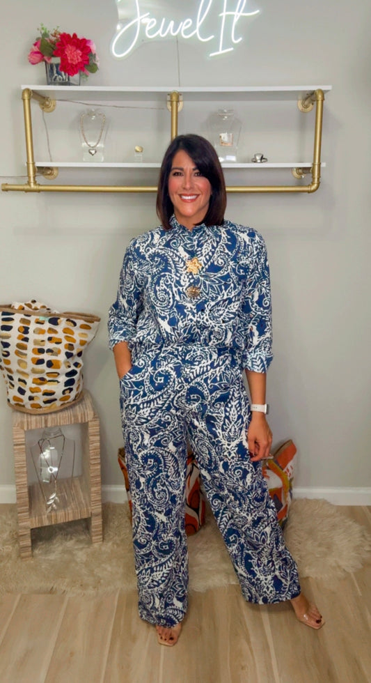 Italian Eyelet Pant Set