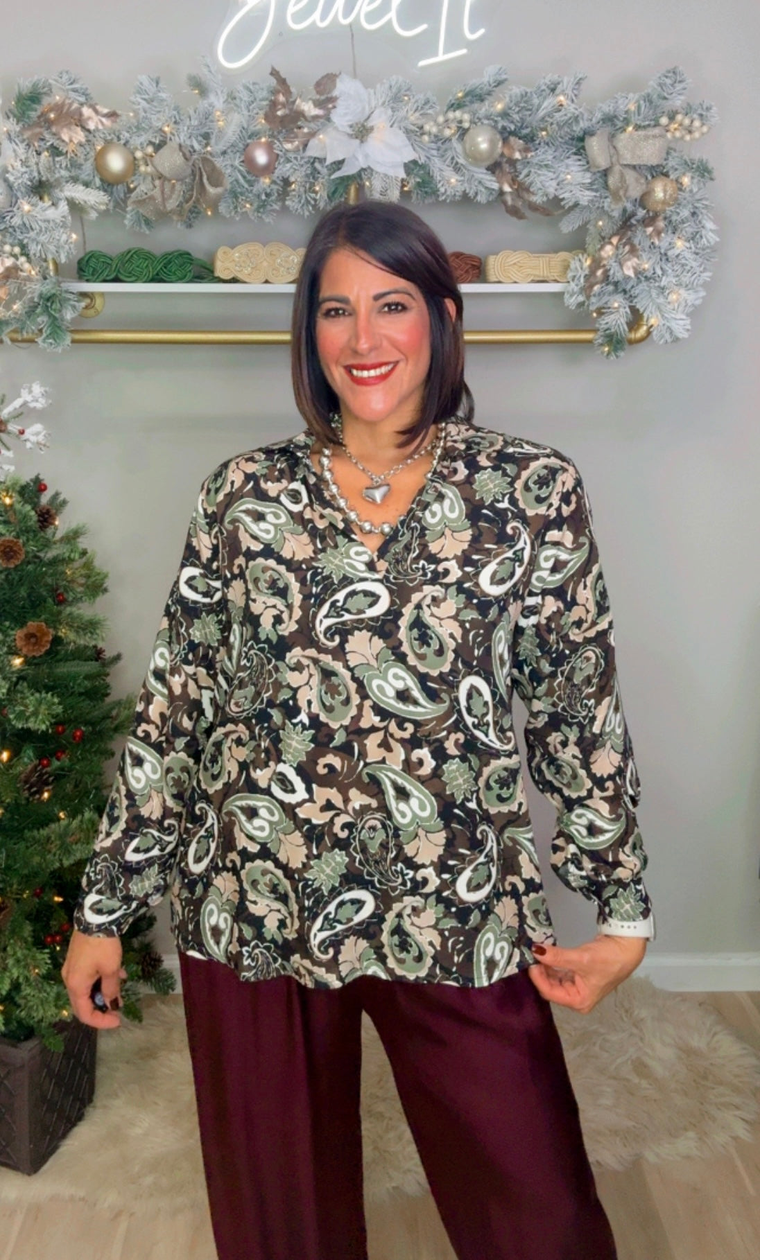 Italian Stamped High Low Blouse